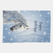 Snowflakes Horse Vacances Noël Cuisine Serviette (Horizontal)