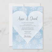 Snowflakes Icy Blue Winter Wedding Invitation (Devant)
