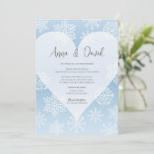 Snowflakes Icy Blue Winter Wedding Invitation (Debout devant)