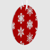 Snowflakes Ikat - Rouge foncé et blanc (devant)