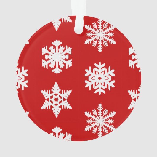 Snowflakes Ikat - Rouge foncé et blanc (dos)