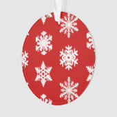 Snowflakes Ikat - Rouge foncé et blanc (devant)