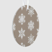 Snowflakes Ikat - Taupe tan et blanc (devant)