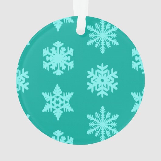 Snowflakes Ikat - Turquoise et aqua (dos)