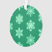 Snowflakes Ikat - Vert pin et menthe (devant)