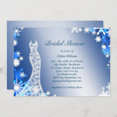 Snowflakes Invitation à la douche nuptiale 3 (Devant / Derrière)