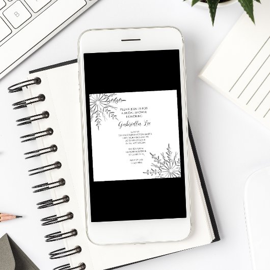 Snowflakes Invitation à la douche nuptiale hiver