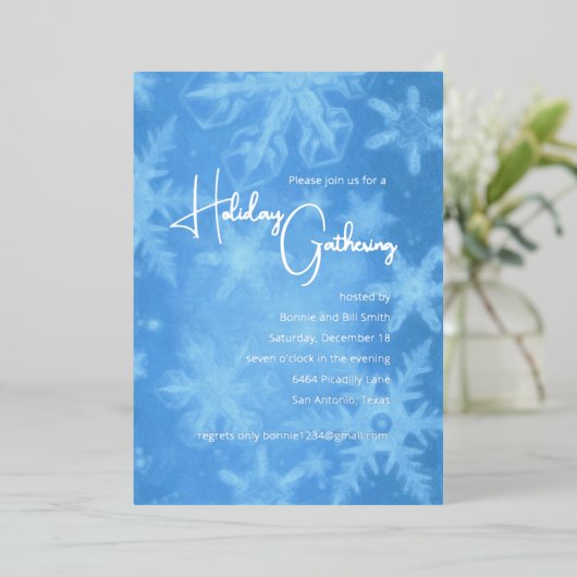 Snowflakes Invitation Fête de Vacances (Debout devant)