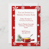 Snowflakes Invitation Fête Fondue (Devant)