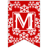 Snowflakes Joyeux Noël Red Bund drapeaux (Deuxième drapeau)
