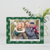 Snowflakes Kaart Green (Staand voorkant)