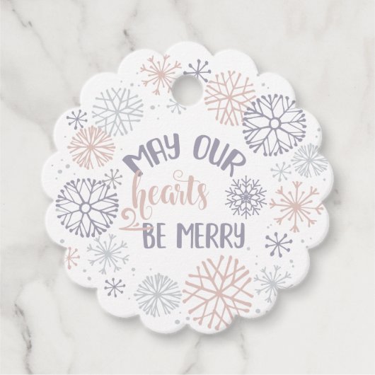 Snowflakes kerst bedankjes labels (Voorkant)