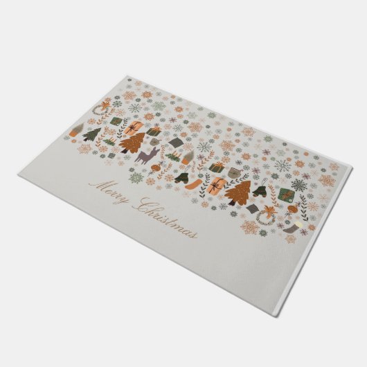 Snowflakes kerst Deurmat (Schuin)