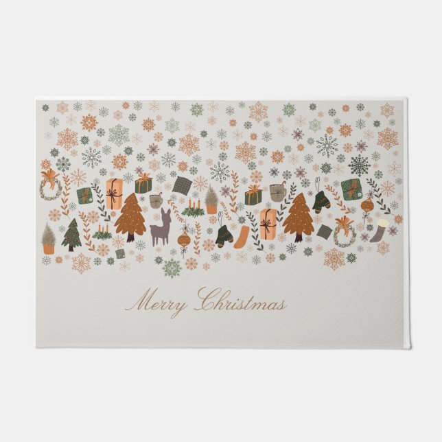  Snowflakes kerst Deurmat (Voorkant)