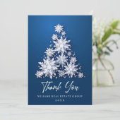 Snowflakes kerstbomen Corporate Holiday Bedankkaart (Staand voorkant)
