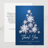 Snowflakes kerstbomen Corporate Holiday Bedankkaart (Voorkant / Achterkant)