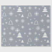 Snowflakes kerstbomen moderne feestdagen cadeaupapier (Vlak)