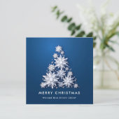 Snowflakes kerstboom bedrijfsgroet feestdagenkaart (Staand voorkant)