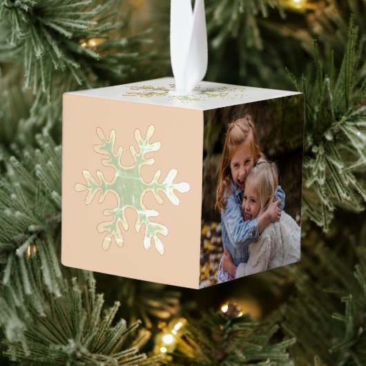 Snowflakes kerstfeestdag foto ornament (Boom)