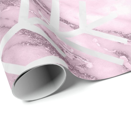 Snowflakes kerstfeestdag marmer Mauve Puple Cadeaupapier (Rol Hoek)