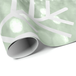 Snowflakes kerstfeestdag Mint Green Glitter Cadeaupapier