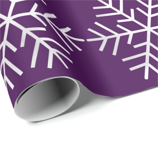 Snowflakes kerstfeestdag Paarse grijze grot Cadeaupapier (Rol Hoek)