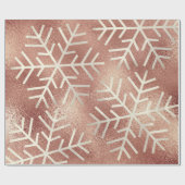 Snowflakes kerstfeestdag Roos Gold Glitter Cadeaupapier (Vlak)