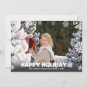 Snowflakes kerstfoto feestdagenkaart (Voorkant)