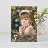 Snowflakes kerstfoto feestdagenkaart (Staand voorkant)