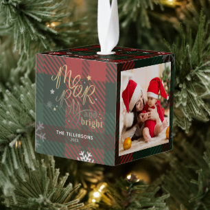 Snowflakes kerstfoto's Feestdagen Kubus Ornament