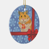 Snowflakes kersthamster keramisch ornament (Rechts)