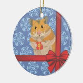 Snowflakes kersthamster keramisch ornament (Links)
