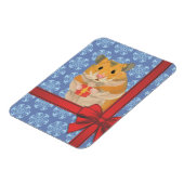 Snowflakes kersthamster magneet (Linkerzijde)