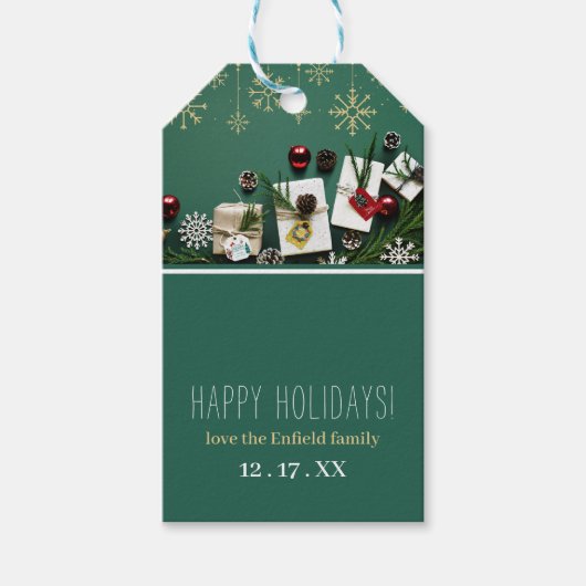 Snowflakes, kerstmis cadeaulabel (Voorkant)