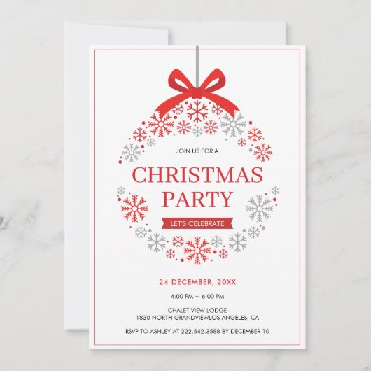 Snowflakes kerstversiering kaart (Voorkant)