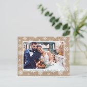 Snowflakes Kraft Briefkaart (Staand voorkant)