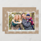 Snowflakes Kraft Feestdagenkaart (Voorkant / Achterkant)