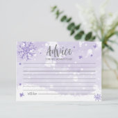Snowflakes Lavender Baby shower Cartes de conseil (Debout devant)