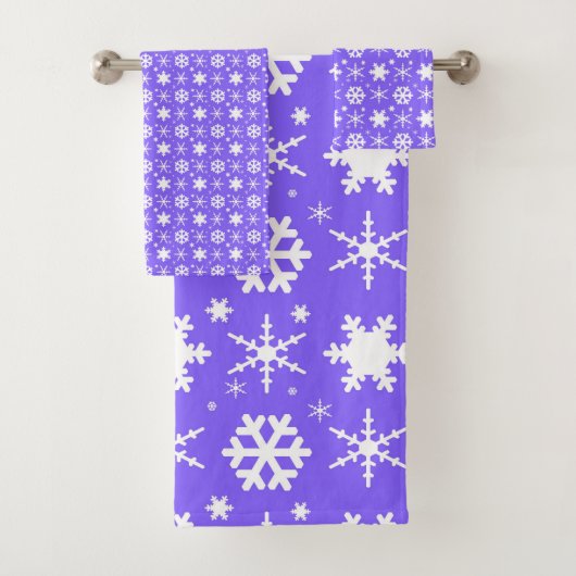 Snowflakes Lavender Bad Handdoek (Insitu)