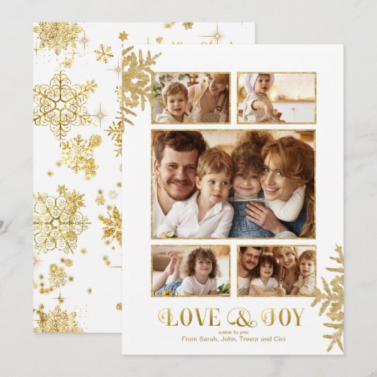 Snowflakes le plus beau Modèle photo Wht/Gld ID846 (Devant / Derrière)