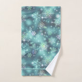 Snowflakes le plus beau Motif ID Turquoise846 (Serviette à main)