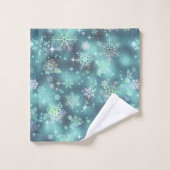 Snowflakes le plus beau Motif ID Turquoise846 (Gant de toilette)