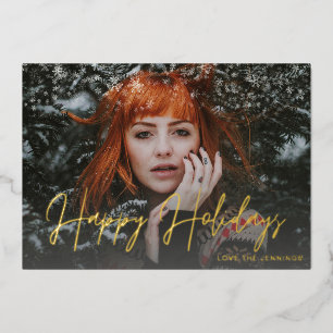 Snowflakes Light & Photo(s) Holiday Folie Uitnodiging