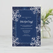 Snowflakes Lijst Invitation Kaart (Staand voorkant)