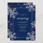 Snowflakes Lijst Invitation Kaart (Voorkant / Achterkant)