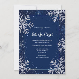 Snowflakes Lijst Invitation Kaart