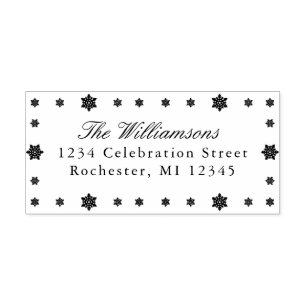 Snowflakes lijst Vakantie retour adres Zelfinktende Stempel