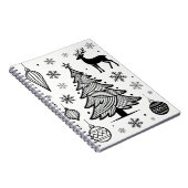 Snowflakes Line Art Notebook Notitieboek (Rechterzijde)