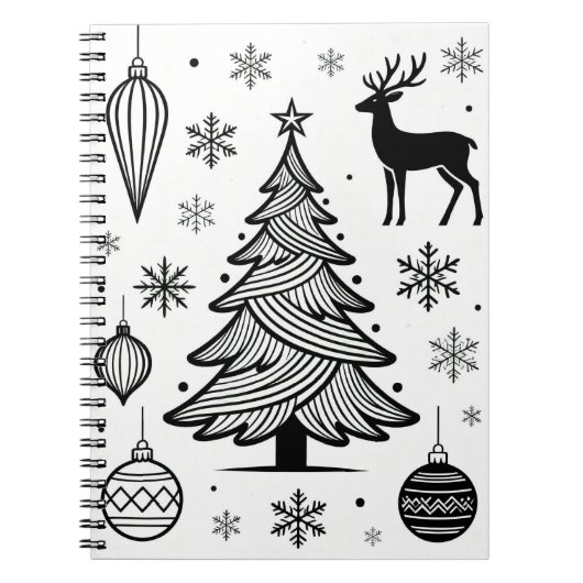 Snowflakes Line Art Notebook Notitieboek (Voorkant)