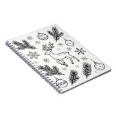 Snowflakes Line Art Notebook Notitieboek (Rechterzijde)